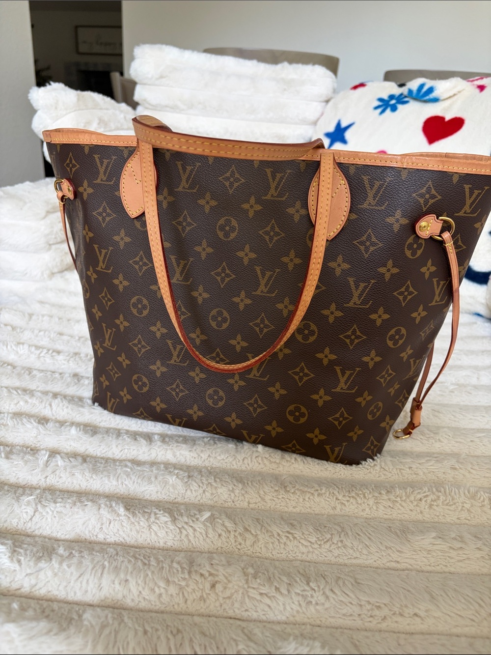 Louis Vuitton Monogram Canvas Neverfull Tote in Brown and Tan